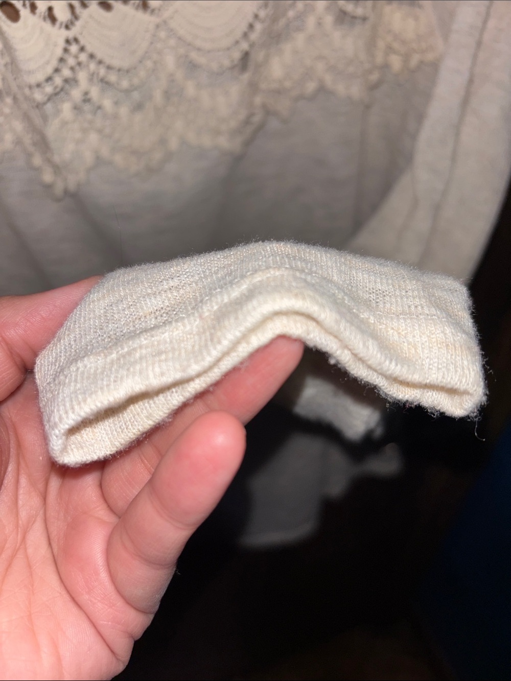 Maurices Cream Long-Sleeve Top with Lace Back and Embellished Front - Picture 6 of 9